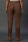 Brown Rayon Flax Trouser Pants