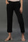 Black Cotton Flax Everyday Trousers
