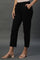 Black Cotton Flax Everyday Trousers
