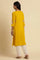 Yellow Floral Embroidered Straight Kurta