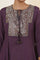 Purple Jacquard Yoke Flared Kurta With Neck Tie-Up