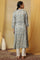 Light Blue Shirt Dress Kurta In Shiny Satin