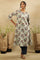 Hand Block Print A-Line Kurta In Cotton Voile