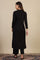 Black Yarn Dyed Straight Kurta