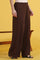Brown Solid Cashmere Ankle Length Wide Leg Parallel Pants