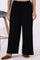 Black Solid Acrylic Parallel Pants