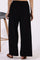 Black Solid Acrylic Parallel Pants