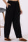 Black Solid Acrylic Parallel Pants