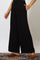 Black Textured Ankle Length Wide Leg Parallel Pants