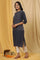 Navy Blue Printed Straight Kurta And Pants Set