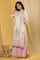 White Printed Straight Kurta And Sharara Set