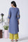 Blue Thread Embroidered Kurta And Pants Set