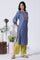 Blue Thread Embroidered Kurta And Pants Set