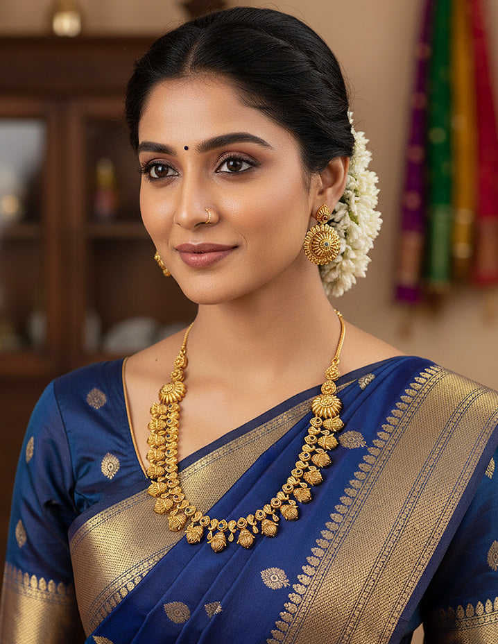 Designer Elegant Matt Kempu Necklace Set