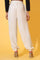 Beige Solid Ankle Length Rayon Harem Pants