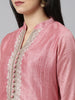 Neeru's Pink Regular Straight Solid Kurta And Trousers