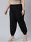 Women Solid Black Cotton Cropped Salwar