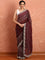 Maroon Swarovski & Cut Dana Hand Embroidered Saree
