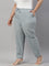 Women Solid Light Ink Mid Rise Linen Pencil Pants