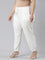 Women Solid Cream Mid Rise Cotton Casual Joggers