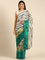 Green Satin printed saree with Swarovski embroidery