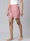 Women Printed Medium Pink Viscose Mid Rise Lounge Shorts