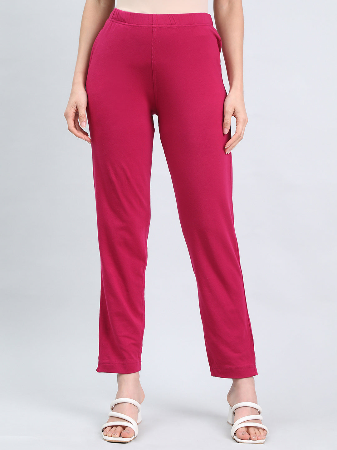 Dark Fuchsia Cotton Stretch Kurti Pants