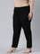 Women Solid Black Cotton Pencil Pant