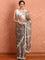 Grey Jimmy organza tie dye hand embroidery saree