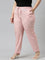 Women Solid Light Pink Mid Rise Cotton Pants