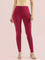 Dark Fuchsia Cotton Stretch Ankle Length Leggings