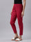 Women Solid Fuchsia Cotton Pencil Pant