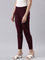 Women Solid Dark Purple Cotton Pencil Pant