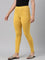 Golden Yellow Cotton Stretch Ankle Length Leggings