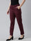 Women Dark Wine Chinos Trousers