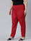 Women Solid Cherry Cotton Pencil Pant