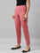 Women Solid Rusty Pink Cotton Mid Rise Kurti Pants