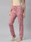 Women Printed Red Cotton Lounge Pants