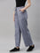 Women Solid Jean Blue Linen Cargo Pant