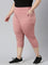 Women Solid Dusty Pink High Rise Training Capri