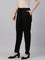 Women Solid Black Comfort Fit Cotton Pants