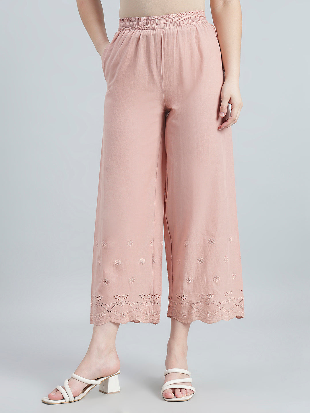 Baby Pink 100% Cotton Hakoba Wide Pant