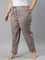 Women Solid Ebony Grey Comfort Fit Cotton Pants