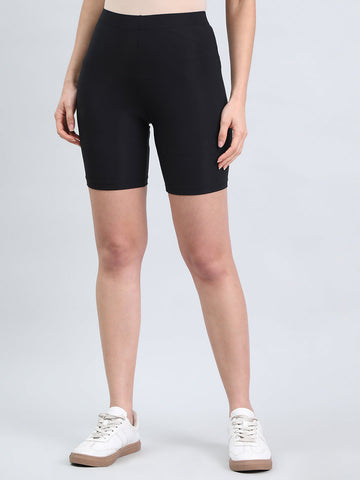 Black Knit Seamless Cycling Shorts
