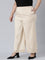 Women Solid Light Beige Mid Rise Linen Wide Pant