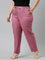 Women Solid Light Wine Comfort Fit Cotton Pants