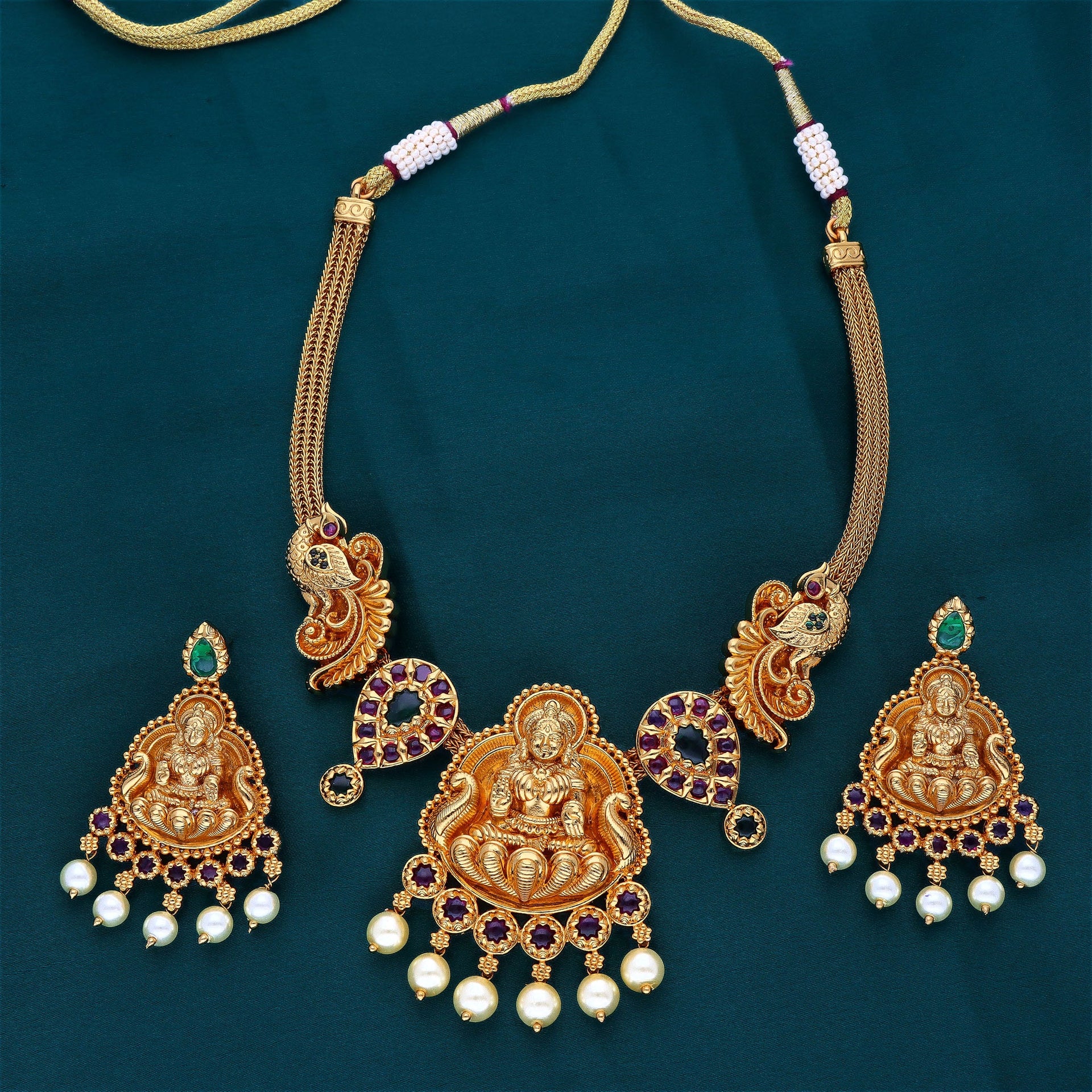 Antique Kempu Necklace Set