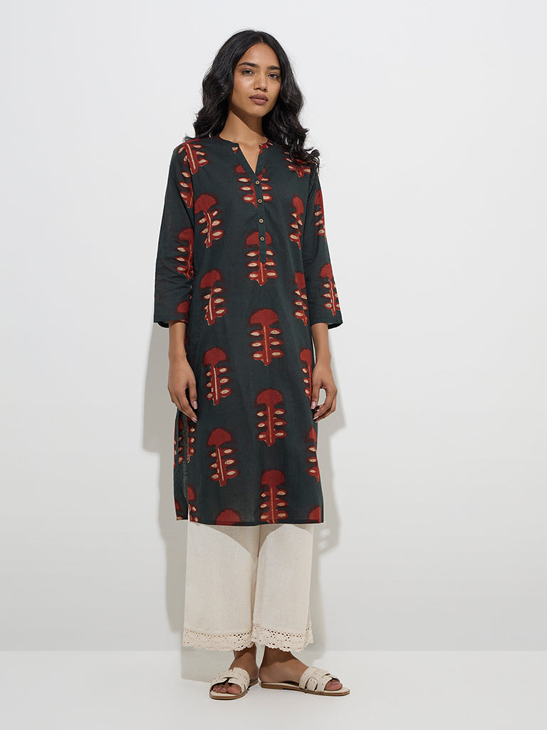 Utsa Off-White Crochet-Detailed Cotton Ethnic Pants 