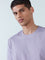 WES Casuals Lilac Eco-Save Slim-Fit T-shirt