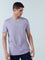 WES Casuals Lilac Eco-Save Slim-Fit T-shirt